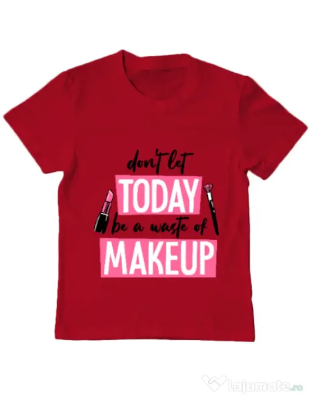 Tricou ADLER copil A waste of makeup Rosu