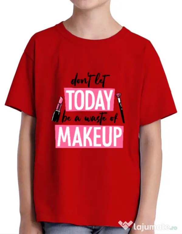 Tricou ADLER copil A waste of makeup Rosu