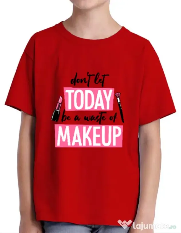 Tricou ADLER copil A waste of makeup Rosu