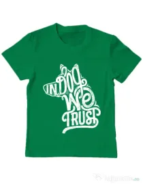 Tricou ADLER copil In dog we trust Verde mediu