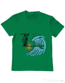 Tricou ADLER copil Grim surfer Verde mediu