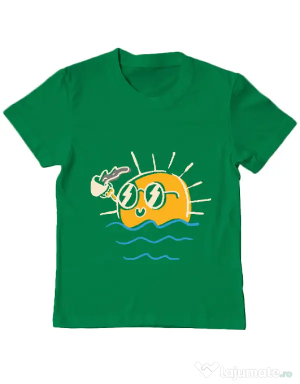 Tricou ADLER copil Morning and coffee Verde mediu