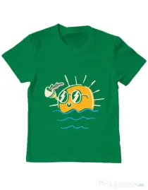 Tricou ADLER copil Morning and coffee Verde mediu