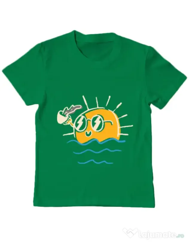 Tricou ADLER copil Morning and coffee Verde mediu