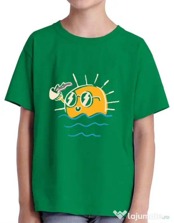 Tricou ADLER copil Morning and coffee Verde mediu