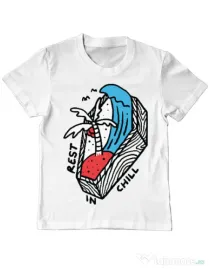 Tricou ADLER copil Rest in chill Alb