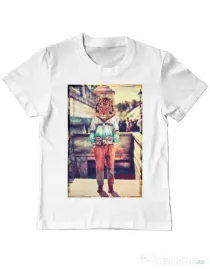 Tricou ADLER copil Tiger head Alb