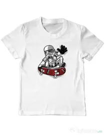 Tricou ADLER copil Trooper trick Alb
