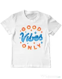 Tricou ADLER copil Good vibes only Alb