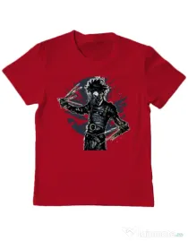 Tricou ADLER copil Gas mask scissor Rosu