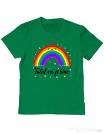 Tricou ADLER copil Totul va fi bine Verde mediu