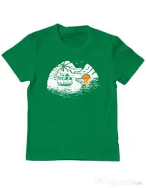 Tricou ADLER copil Van beach Verde mediu