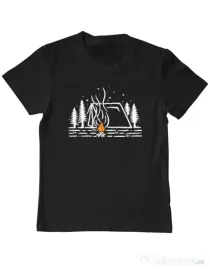 Tricou ADLER copil Tent lines Negru