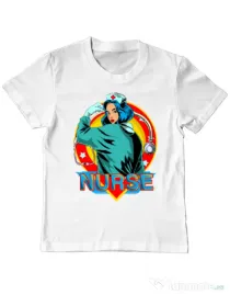 Tricou ADLER copil Strong nurse Alb