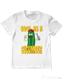 Tricou ADLER copil Cool as cucumber Alb