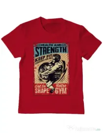 Tricou ADLER copil Health and strength Rosu