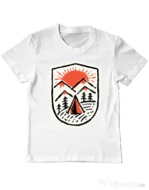 Tricou ADLER copil Sunset camp Alb