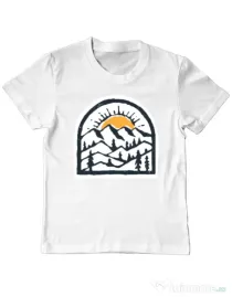 Tricou ADLER copil Mountain beauty Alb