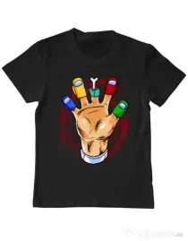 Tricou ADLER copil High five Negru