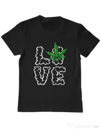 Tricou ADLER copil Love weed Negru
