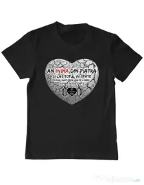 Tricou ADLER copil INIMA DIN PIATRA Negru