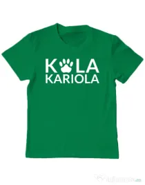 Tricou personalizat copil Logo Kola Alb Verde mediu