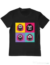 Tricou personalizat copil Four guard Negru