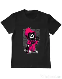 Tricou personalizat copil Squid Game 4 Negru