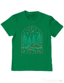 Tricou personalizat copil Camping Verde mediu