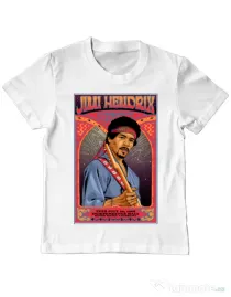 Tricou personalizat copil Jimi Hendrix Alb