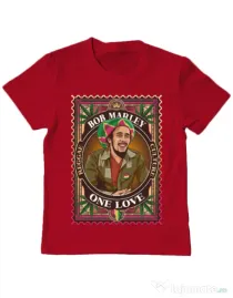 Tricou personalizat copil Bob Marley Rosu