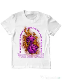 Tricou personalizat copil WISH ME LUCK Alb