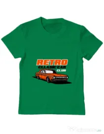 Tricou personalizat copil RETRO CLASSIC CAR CLUB Verde mediu