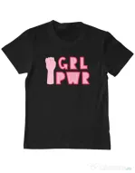 Tricou personalizat copil GRL PWR Negru