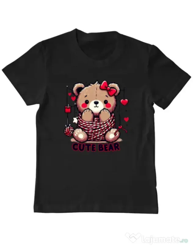Tricou personalizat copil CUTE BEAR 1 Negru