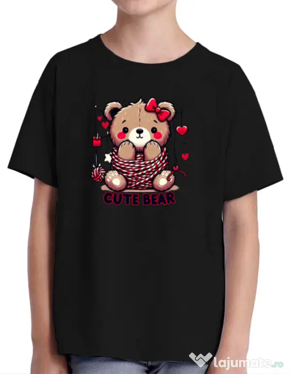 Tricou personalizat copil CUTE BEAR 1 Negru