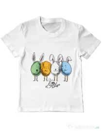 Tricou personalizat copil Easter friends Alb