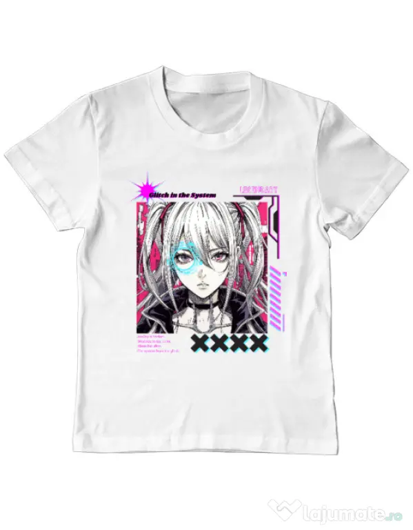 Tricou personalizat copil GLITCH IN THE SYSTEM Alb