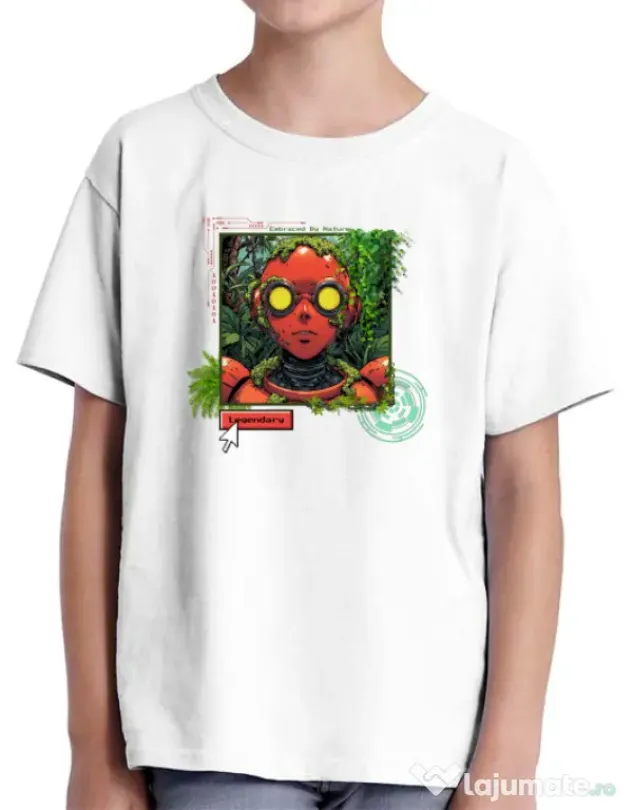 Tricou personalizat copil Ebraced by nature Alb