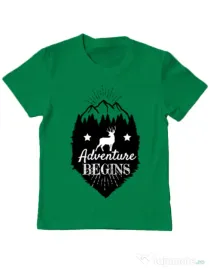 Tricou ADLER copil Adventure Begins Verde mediu