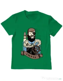 Tricou ADLER copil Adventure of the Sea Verde mediu
