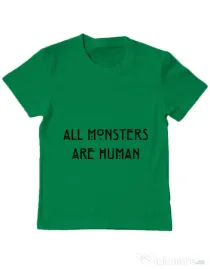 Tricou ADLER copil All monsters are human Verde mediu