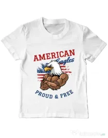 Tricou ADLER copil American eagles Alb