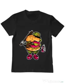 Tricou ADLER copil Bastard burger Negru