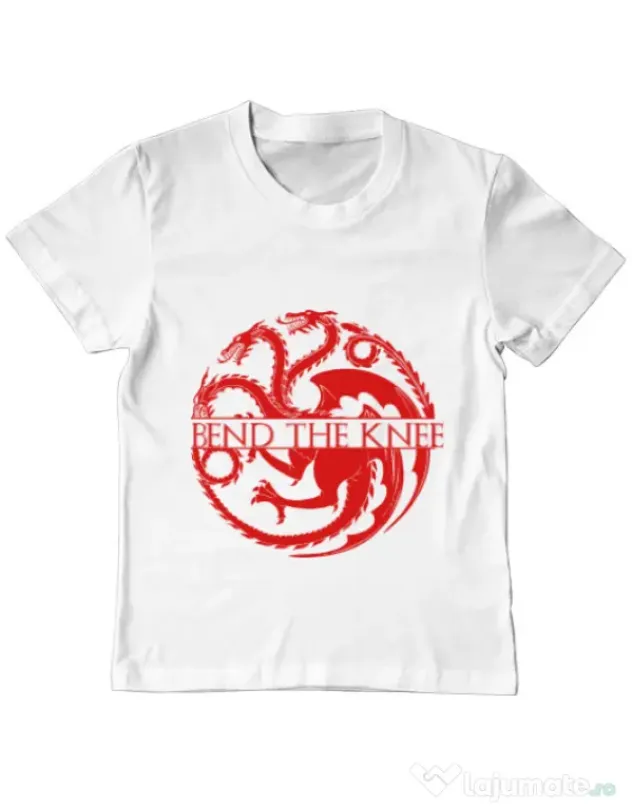 Tricou ADLER copil Bend the knee Alb