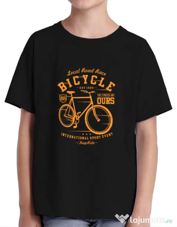 Tricou ADLER copil Bicycle Negru