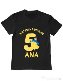Tricou ADLER copil Birthday Princess Negru