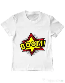 Tricou ADLER copil Boom! Alb