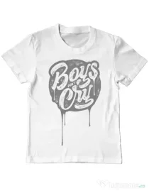 Tricou ADLER copil Boys Dont Cry Alb