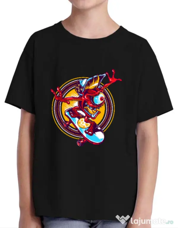 Tricou ADLER copil Cali skate Negru